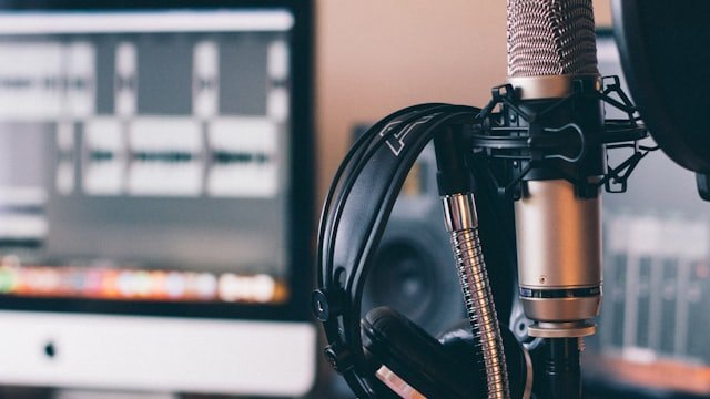 Creator studio with microphone